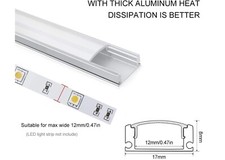 10x 1M LED Aluminium Channel Profile 3.3ft Extrusion Diffuser Strip Lights Cover