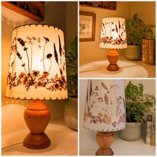 VINTAGE WOODEN LAMP & DRIED