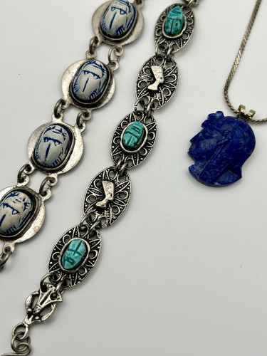 Vintage scarab bracelets - vintage,