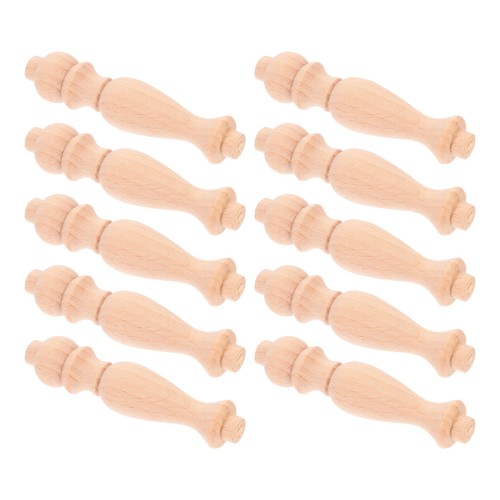 10pcs khaki wooden spindles - 10pcs,