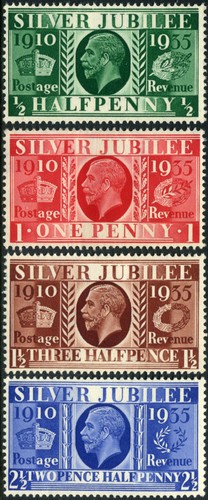 1935 kgv silver jubilee d - jubilee, ½d