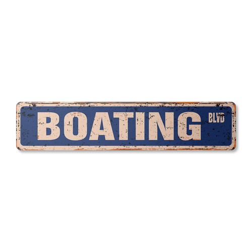 Boating vintage street sign - vintage,