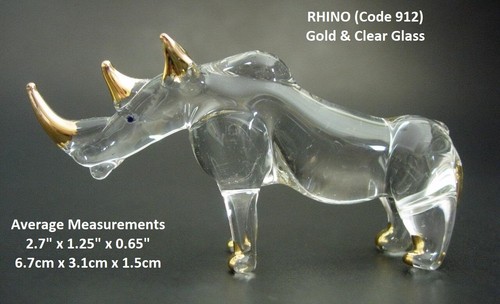 Glass rhino hippo - glass, art