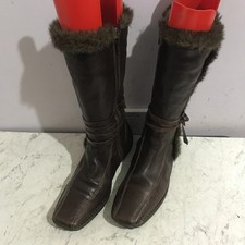 K by Clarks leather size UK 7 womens winter mid calf boots shoes - GG