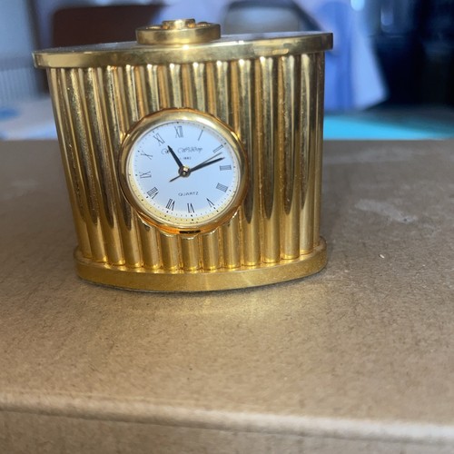 Brass miniature clock - brass,