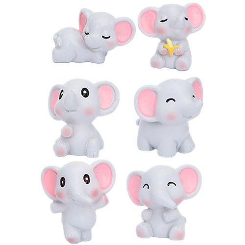 6pcs small resin elephant - resin,