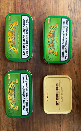 Vintage tobacco tins golden - tobacco,