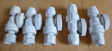 Bundle of 5x White PVC 15mm Straight Water Pipe Ball Valves