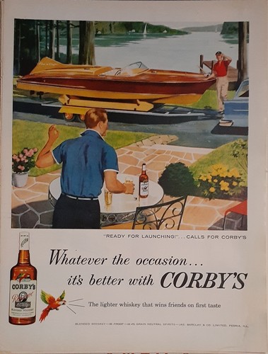 1957 corby whiskey print - corby's,