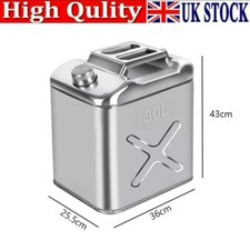 UK 30L 304 Stainless Steel Jerry Can Fuel Tank/Storage for Boat/Car/4WD/Motor