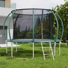 Trampoline Set 8 10 12 14 FT Round Outdoor Safety Net Enclosure Ladder Jump Toys
