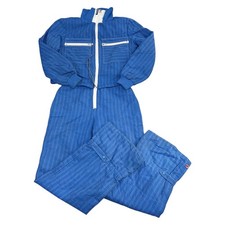 Vintage Colmar One Piece Ski Suit 90s Retro Winter Snow Striped Blue Womens XS