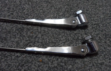 A PAIR OF VINTAGE CAR CHROME WIPER ARMS.