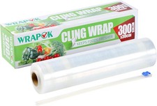 WRAPOK Catering Cling Film Dispenser and Cutter Kitchen 300 m (Pack of 1) 
