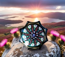 STRATHEARN PAPERWEIGHT P12 Lattacino Star Concentric Millefiori SCOTLAND 1970 VG