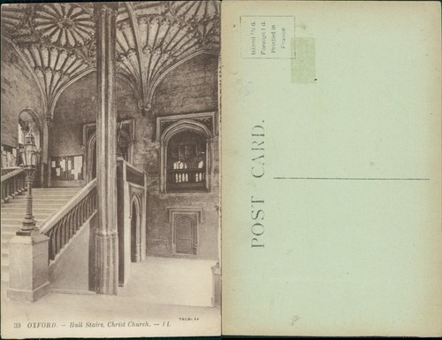 Postcard oxford hall stairs - postcard,