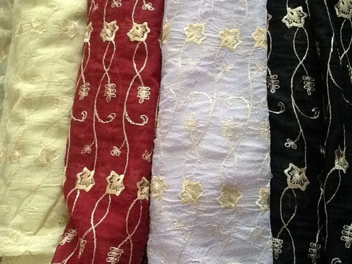 Embroidered crinkle