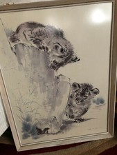 VINTAGE " LION CUBS WITH LIZARD " BY RALPH THOMPSON  REPRODUCED IN GRAVURE