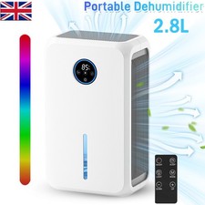 2.8L Large Dehumidifier Portable Quiet Home Air Dryer for Mould Moisture Damp UK