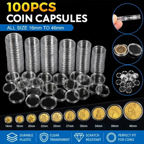 100pcs reusable coin capsules - 100pcs,