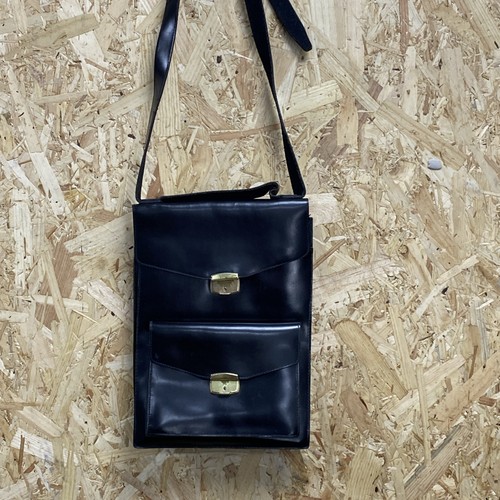 Vintage black leather satchel - vintage,