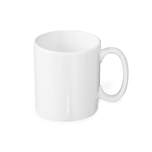 Mug white ceramic - white, cup