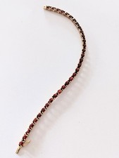 Stunning 9k Gold Real Garnet Gemstone Tennis Bracelet.