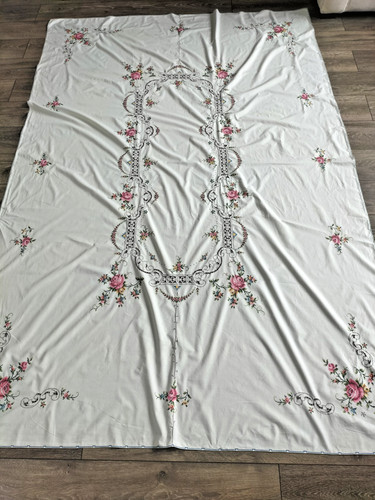 Large cotton tablecloth with - tablecloth,