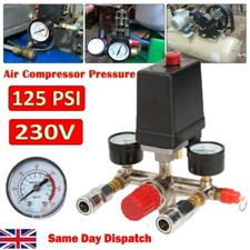 Air Compressor Pressure Control Switch Valve & Gauges Replacement Parts 16A 230V