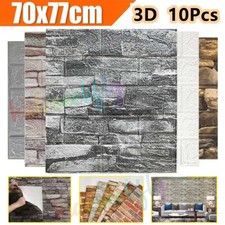 80X Self Adhesive 3D Tile Foam Stick Wall Paper Brick Wall Sticky Wallpaper UK