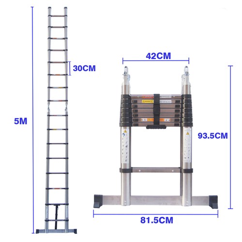 Folding telescoping ladder - folding,