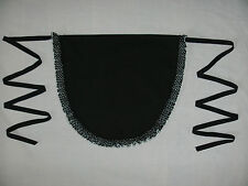 ADULTS BLACK POLKA DOT FRILLY WAIST APRON - KITCHEN MAID SERVING 50s RETRO