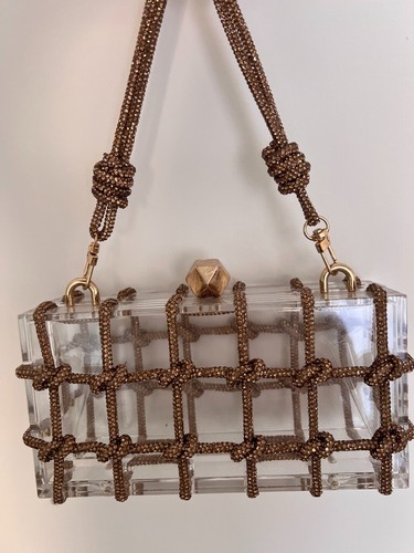 Chocolate brown acrylic clutch - chocolate,