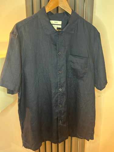Men blue pure linen - pure,