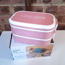 Bento Lunch Box Stackable,1400ml Containers with 4 Compartments and Cutlery, Lea