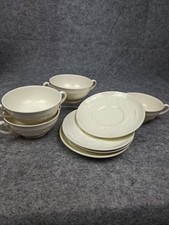 Wedgwood  Patrician Cream Soup Plates And Saucers, 4 Of Each, Vintage 1927 To 86
