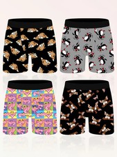 Mens Novelty 4 pack Size M-32/34 Animal Character Trunks Boxer Shorts