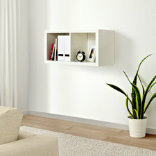 IKEA KALLAX 2 Shelf White Display Shelving Unit Bookcase Drawer Rack UK 77x42 cm