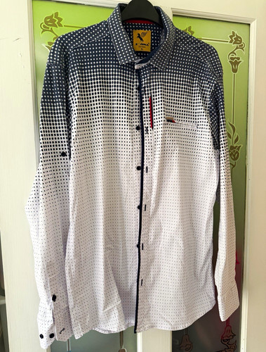 Dna mens white blue - blue, polka