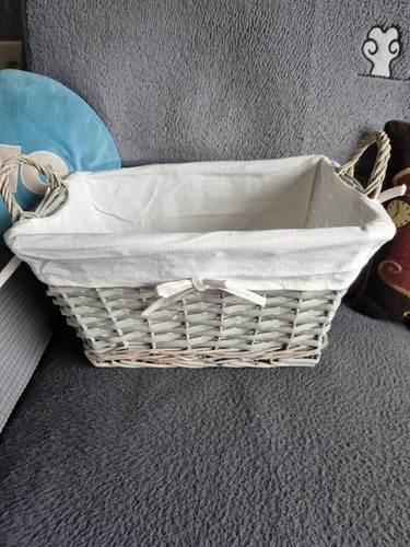 Grey wicker basket - wicker,