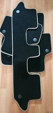 Car Mats set 5 Piece Vehicle Floor Mats Black , beige trimming New VGC SEE SAS 