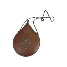 Vintage Copper Brass Powder Flask Fleur De Lis Made England Decorative Ornament