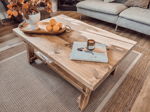Chunky coffee table - table, rustic