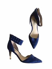 Guess Sandals Blue Suede Pointed Stiletto Heel Ankle Strap UK 6.5 8.5M Ex/Cond