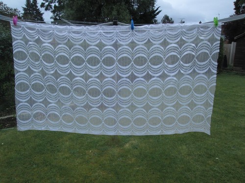 White net curtain small piece - net, curtain.