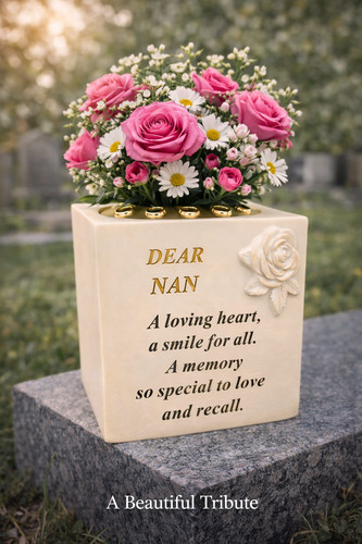 Nan memorial flower vase - flower, rose