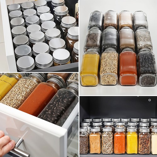 12pcs glass spice jars bottles - 12pcs, jars/bottles