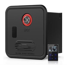 RV Tankless Water Heater Instant Shower with Remote Controller – Black 15x15inch