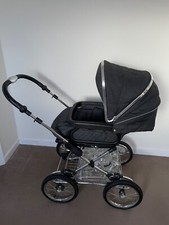 Immaculate Silver Cross Sleepover pram and pushchair in dark grey