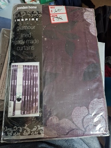 Purple long flower curtains - long,